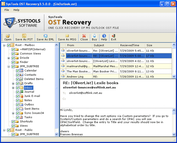 SysTools OST to MSG Conversion 3.6